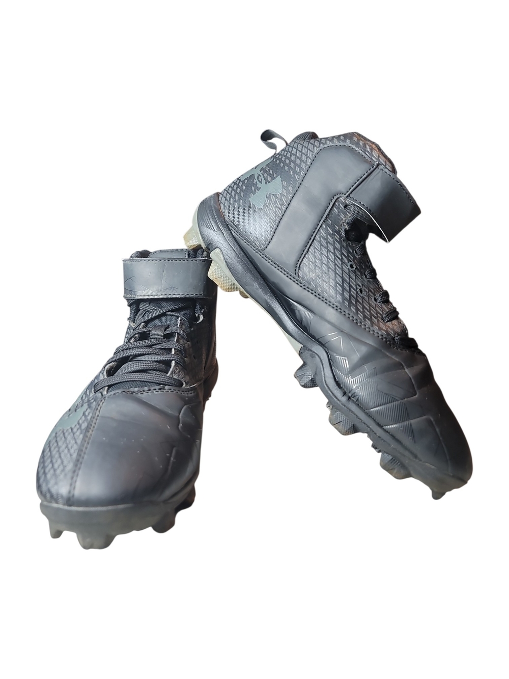 Under Armour Black Harper Mid-Top Cleats Athletic Baseball Shoes Men's 8